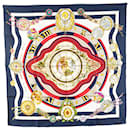 Hermès Blue Among the Flowers I Count the Hours Silk Scarf