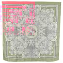 Hermès Pink Les Tuileries Silk Scarf
