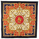 Hermès Gold Les Tuileries Silk Scarf