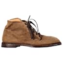  Dolce & Gabbana Marsala Lace-Up Ankle Boots in Brown Suede