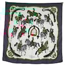 FOULARD HERMES REPRISE PHILIPPE LEDOUX CARRE 90 EN SOIE VERT SILK SCARF - Hermès