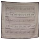FOULARD HERMES SEQUENCES CARRE 90 CM EN SOIE TAUPE SILK SCARF - Hermès