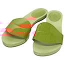 HERMES Sandals Patent leather Orange Auth 126351 - Hermès