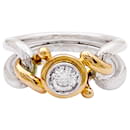 FRED ring, two-tone gold and diamond. - Fred