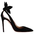  Aquazzura Bow Tie Pumps in Black Suede
