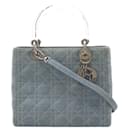 Christian Dior Denim Lady Dior 2way Bag Light Blue