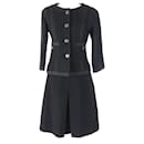 Chanel Cotton Silk Tweed Setup Black 36