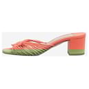 Peach braided front leather sandals - size EU 38 (UK 5) - Aquazzura