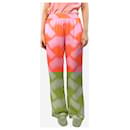 Pink satin printed trousers - size S - Autre Marque