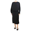 Black Emerson plisse maxi dress - size UK 10 - Autre Marque