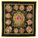 Hermès Black Les Armes de Paris Silk Scarf