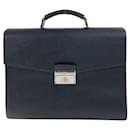 Prada Saffiano Black Leather Briefcase