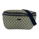Gucci Beige and Navy GG Supreme Shoulder Bag