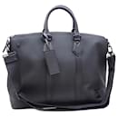 Louis Vuitton Black Leather Tote Bag