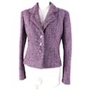 Chanel Tweed Jacket Purple 36 Women