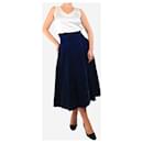 Blue velvet midi skirt - size UK 10 - Autre Marque