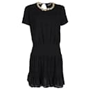 Michael by Michael Kors Chain Neck A-Line Dress in Black Polyester