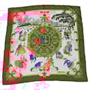 Foulard en soie Hermes Joies d'Hiver 90 Rouge Ivoire - Hermès