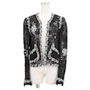 Chanel Camellia Lace Tweed Jacket, No Collar, Size 38