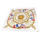 Hermès White Multicolor Silk Liberty Scarf 90
