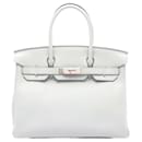 Hermes Birkin 30 Blue Clemence Handbag - Hermès
