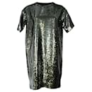  The Frankie Shop Riley Mini T-Shirt Dress in Green Sequin - Autre Marque