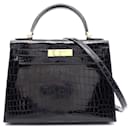 Hermes Kelly 28 Blue Marine Handbag - Hermès