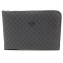 Gucci GG Supreme Document Clutch Bag Black