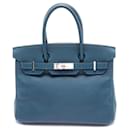 Hermes Birkin 30 Blue Handbag - Hermès