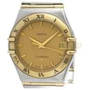 OMEGA Constellation 18K Gold Steel Quartz Wristwatch - Omega