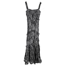 Saloni Chandra Ruffled Evening Dress in Black Silk - Autre Marque