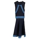 Robe mini sans manches en viscose bleu marine de Fendi