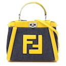 Fendi Mini Peekaboo Iconic Denim Leather Handbag