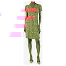 Red star print midi dress - size 4 - Autre Marque