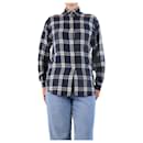 Blue linen check shirt - size UK 8 - Autre Marque