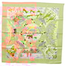 Foulard HERMES Carré 90 ""TANZANIE"" Soie Rose Auth hk2777 - Hermès