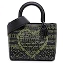 Dior Black Small Smooth Calfskin Painted Heart Clover Lady Dior