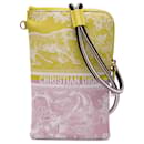 Dior Yellow Technical Fabric Embroidered Toile De Jouy DiorTravel Multifunction Pouch
