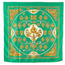 Hermès Green Foulard Sesame Silk Scarf