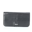 Hermes Black Leather Long Wallet - Hermès