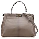 Fendi Brown Medium Calfskin Peekaboo Iconic Satchel