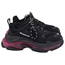  Balenciaga Triple S Clear Sneakers in Black and Pink Polyester