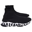  Balenciaga Speed Graffiti Sneakers in Black Polyester