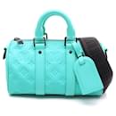 Louis Vuitton Keepall Bandouliere 25 Monogram Turquoise Leather Handbag