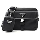 Prada Nylon Saffiano Leather Shoulder Bag