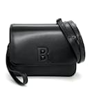 Balenciaga B Shoulder Bag in Black Leather