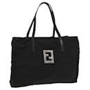 Sac à main en toile Zucca FENDI en nylon noir argent authentique 126764 - Fendi