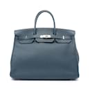 Sac Hermès Birkin 40 en cuir Togo bleu