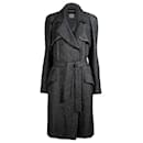 Relic Black Tweed Trench with CC Gripoix Buttons 38 FR - Chanel