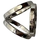 Anneau de foulard Trio Hermès en métal argenté